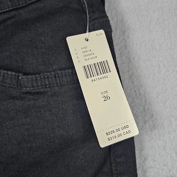 Mother Jeans Women 26 The Insider Step Crop Fray Jeans Not Guilty Black Wash NWT